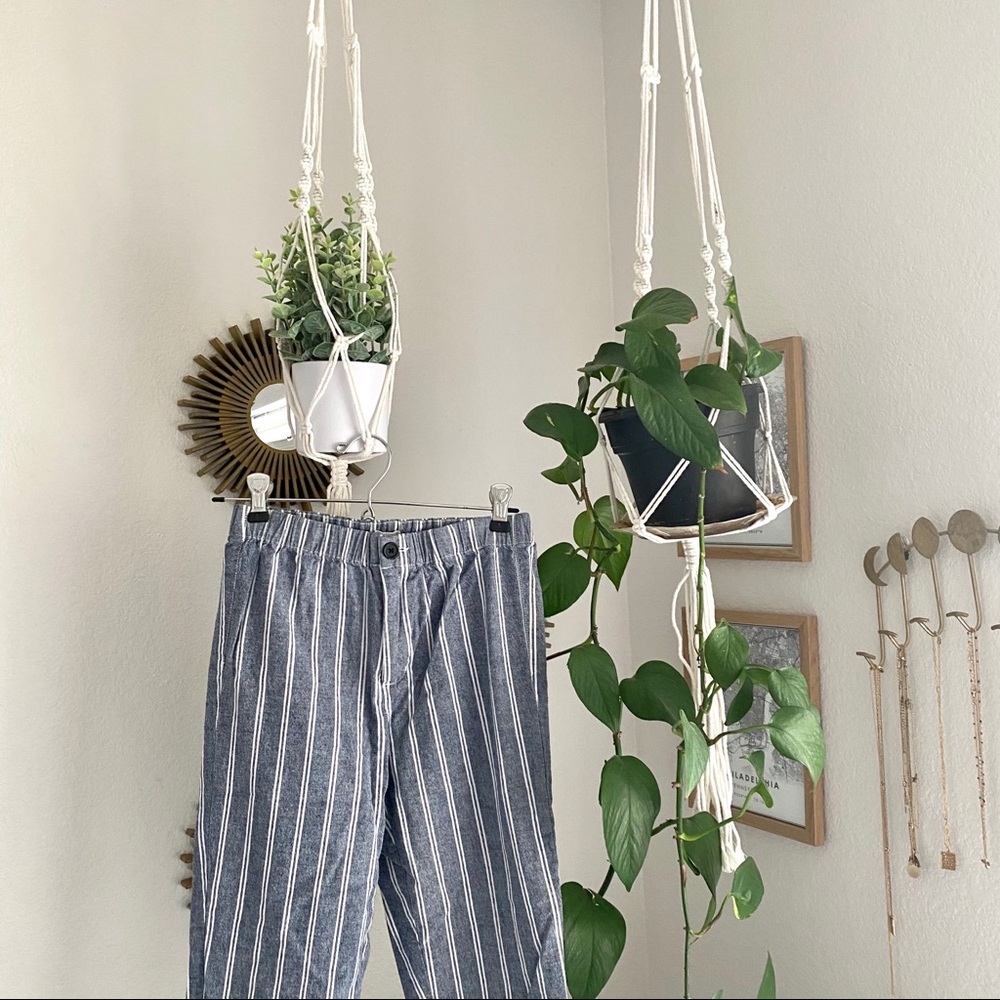 Brandy Melville blue gray striped Tilden pants